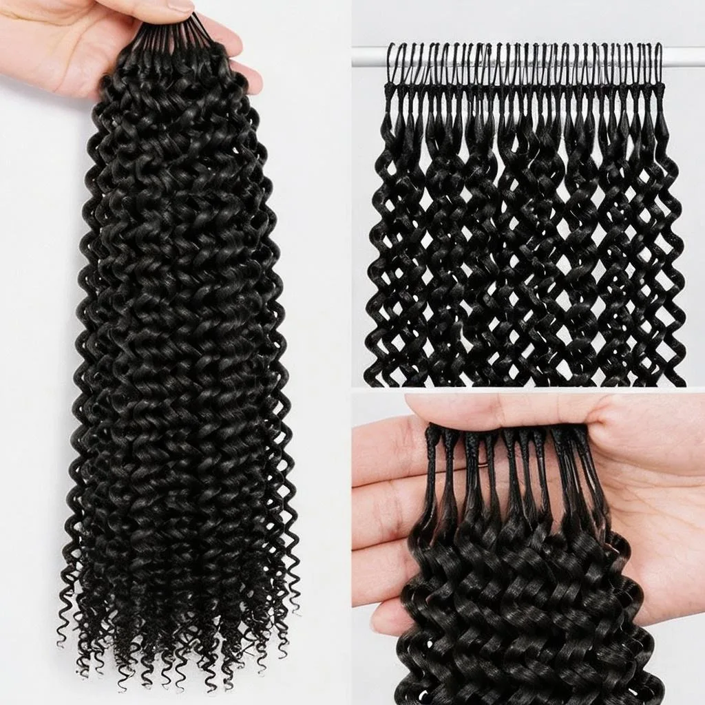 

Smilegir Deep Wave Hair Bundles Salon Natural Hair Extensions Fake Fibers Super Long Human Hair Yaki Water Wave Hair Weaving Full to End
