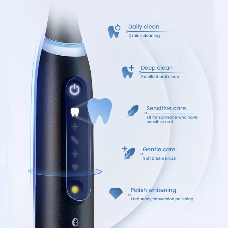 Oral B-cepillo de dientes eléctrico inteligente para adultos, dispositivo de Limpieza Profunda, recargable por Bluetooth, 5 modos con cabezal, caja de viaje