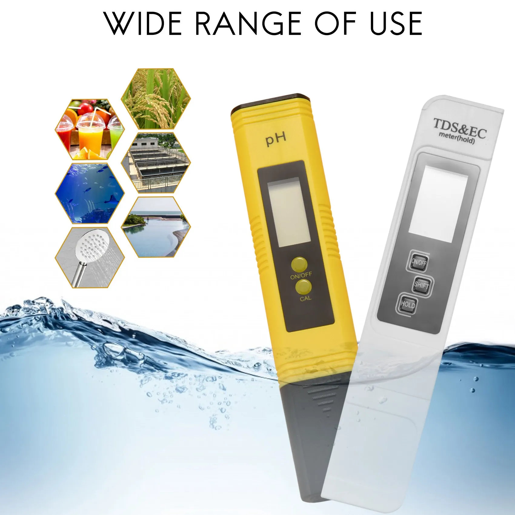 Medidor ABKO-PH y medidor TDS, probador Digital de calidad del agua, 0-9990 PPM, medición de EC y temperatura 0,01 PH de alta precisión