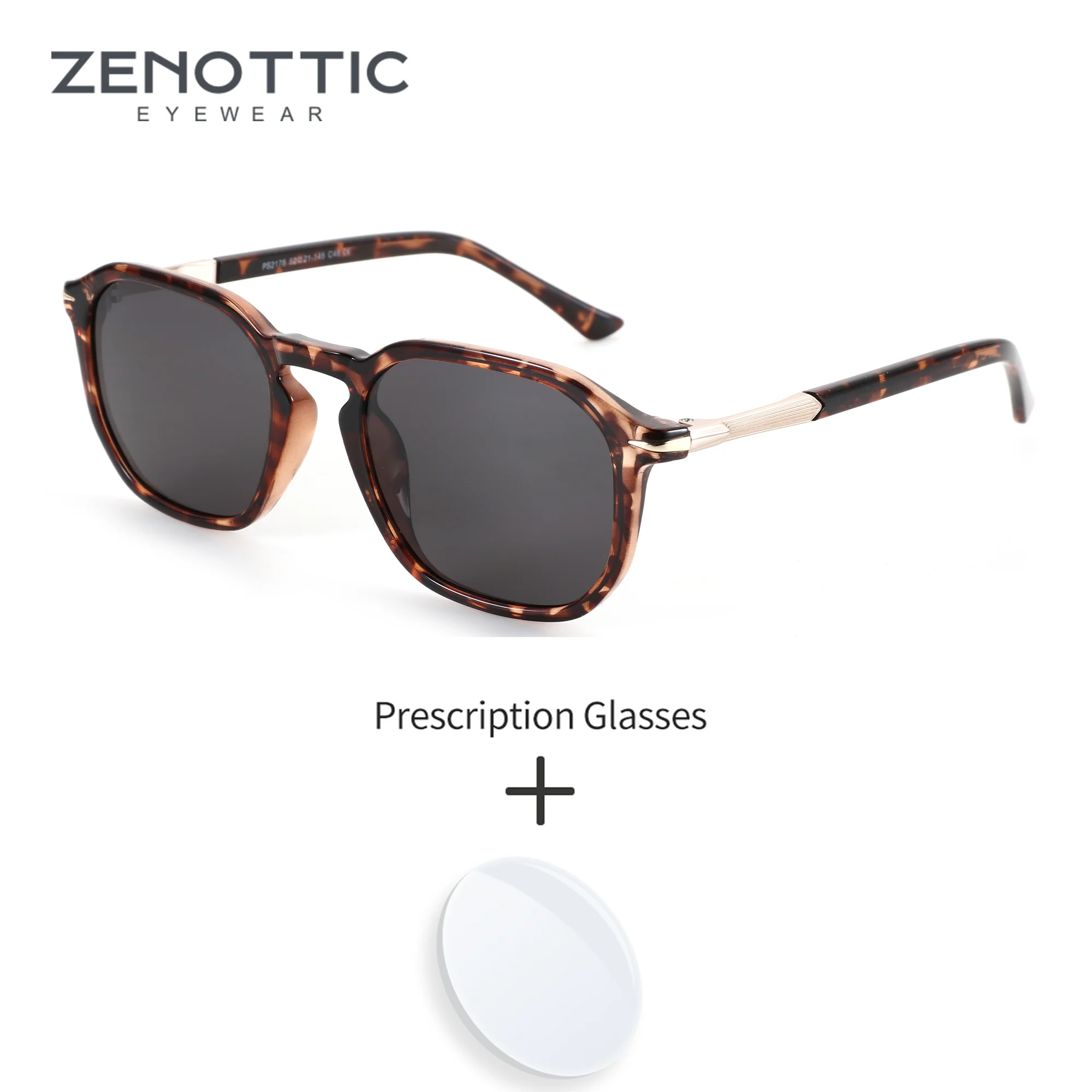 

ZENOTTIC L Size Unisex Polygon Sunglasses Photochromic Lenses UV400 Polarized Prescription Ready