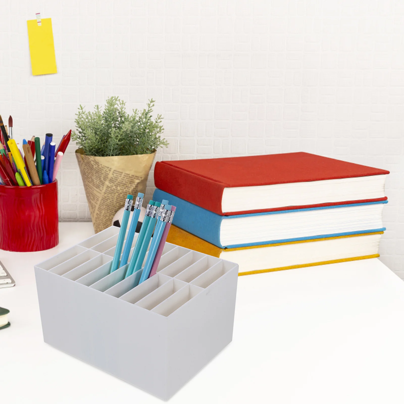 Portable Pen Holder Pp Material Desk Marker Storage Box For School Student Office Stationery Organizer Table Pen Stand