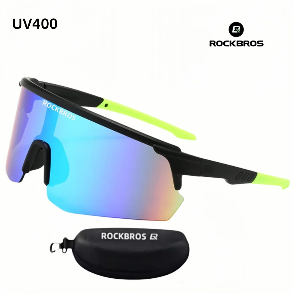 ROCKBROS Half Frame Integrated Cycling Sunglasses 1058, Windproof Sunglasses for Outdoor Running, Mountaineering, and Skiing