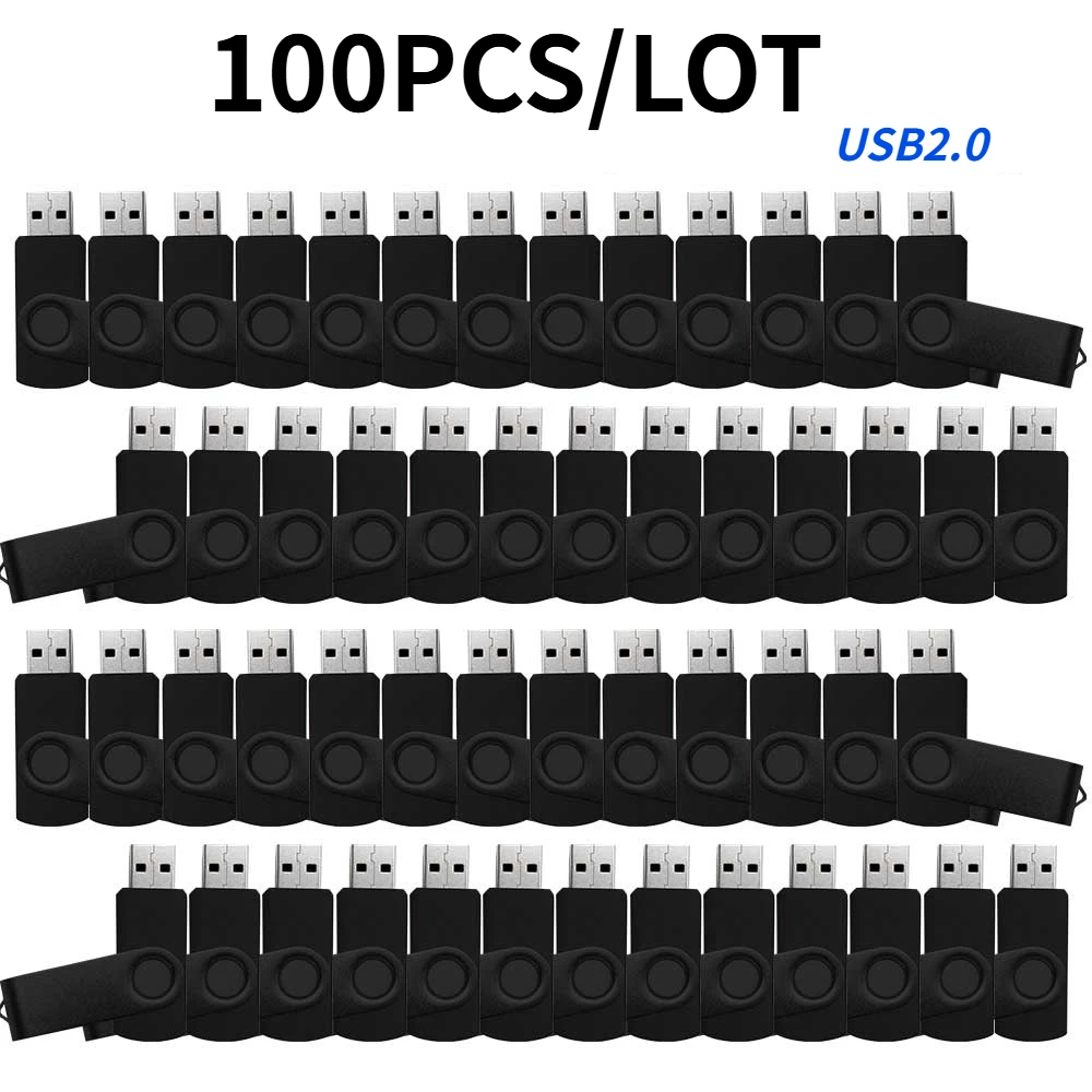 Оптовая продажа 100 шт. USB-флеш-накопителей USB 2.0: 64 ГБ, 32 ГБ, 16 ГБ, 8 ГБ, 4 ГБ, 2 ГБ, 1 ГБ. Бесплатная персонализ