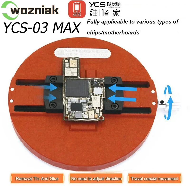 YCS YCS-H03 Max Mobile Phone PCB Board Circular Fixture MotherboardGlue Removal BGA CPU IC Chip Soldering Adjustable PCB Clamp