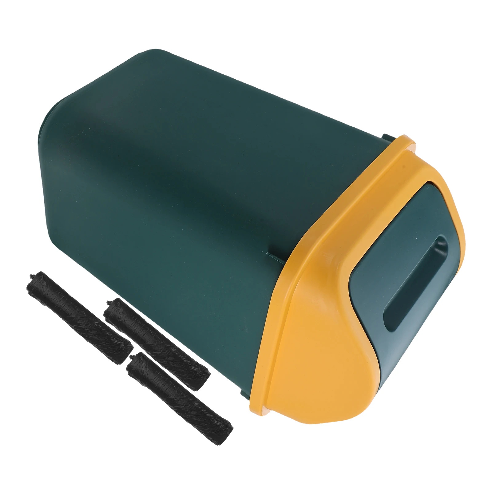 

14L Flip Trash Can Kitchen Bathroom Office Odor Isolating Plastic Garbage Bin Swing Lid Rubbish Bin Space Saving