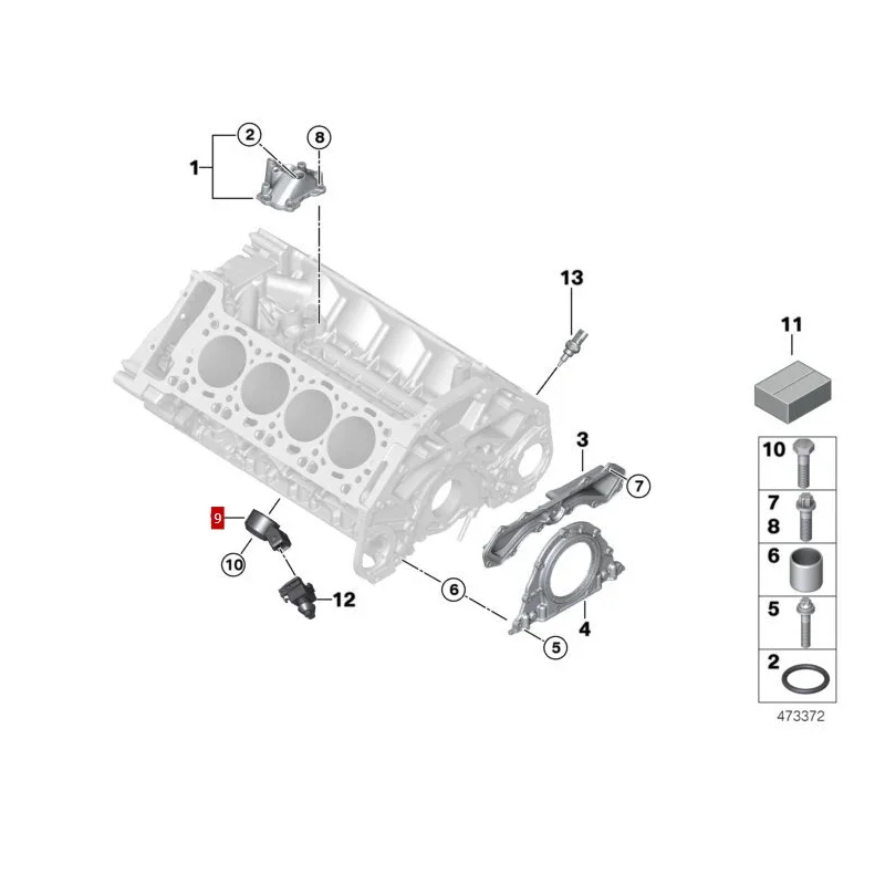 

13627598861 Датчик детонации BM W X6 X1 E84 E71 20i 28 50iX Ремкомплект датчика головки блока цилиндров двигателя