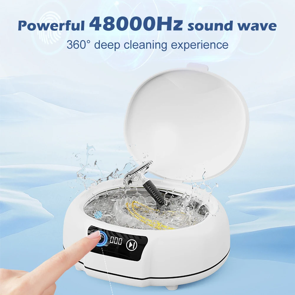 700ML Ultrasonic Cleaner Dental Ultrasonic Retainer Cleaner Machine Portable Jewelry Cleaner for Dentures Retainer Mouth Guard