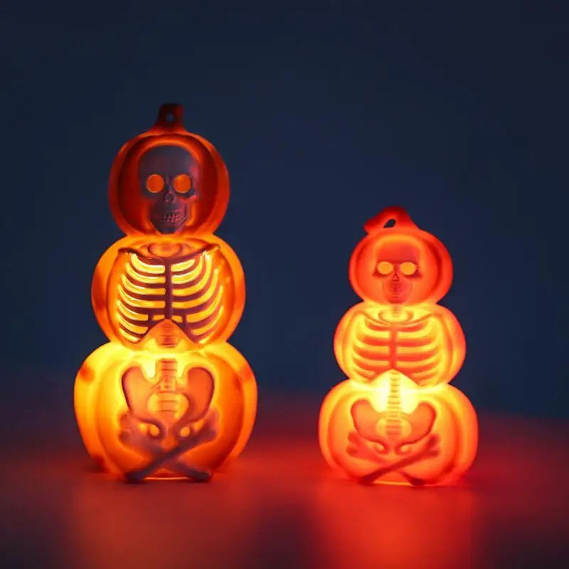 Halloween LED Pumpkin Decorative Lights With Warm Glow Hanging Loop For Haunted House Indoor Outdoor Decor