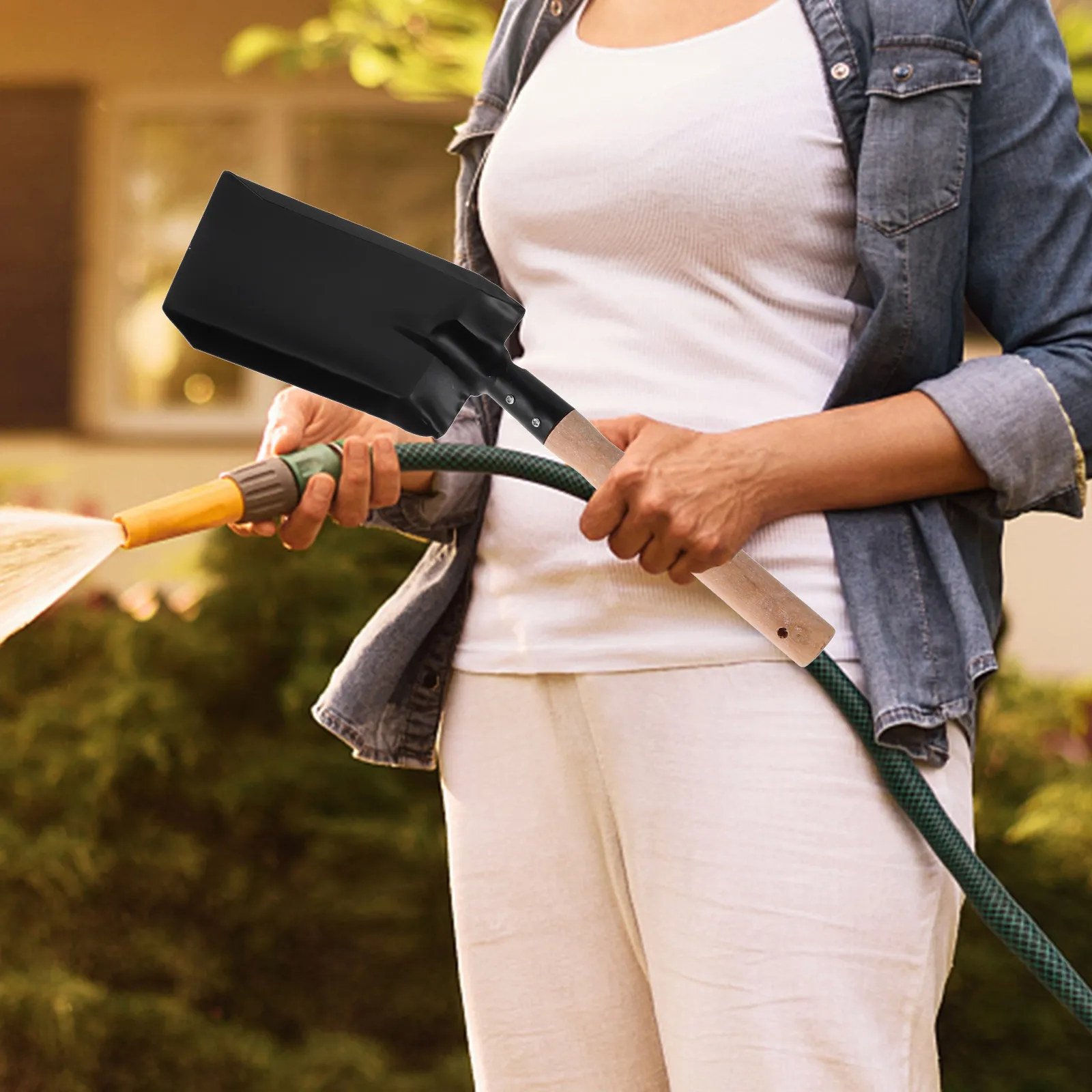 

Маленькая железная лопатка с деревянной ручкой, портативная, для копания на открытом воздухе, садоводства, домашнего использования, рыхления почвы, компактная, многофункциональная садовая лопатка