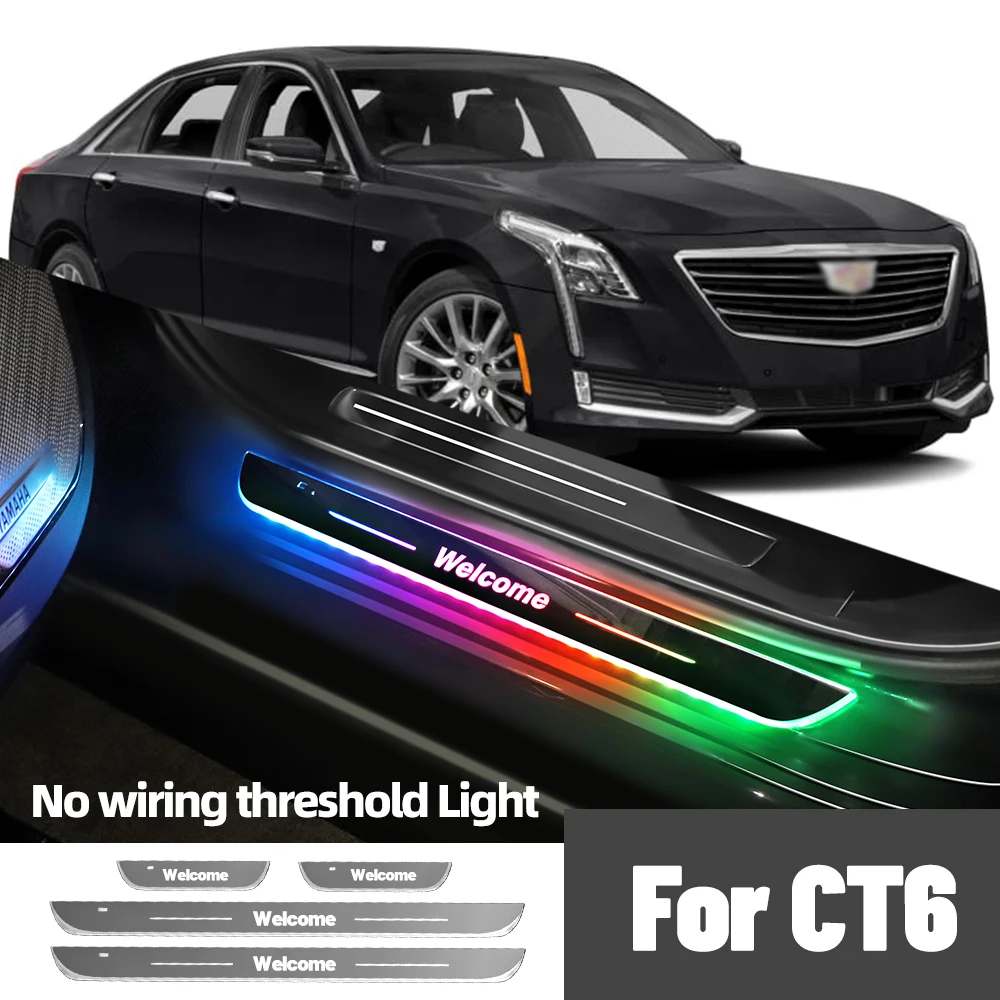 

For Cadillac CT6 2015-2023 2019 2020 2021 2022 Car Door Sill Light Customized Logo LED Welcome Threshold Pedal Lamp Accessories