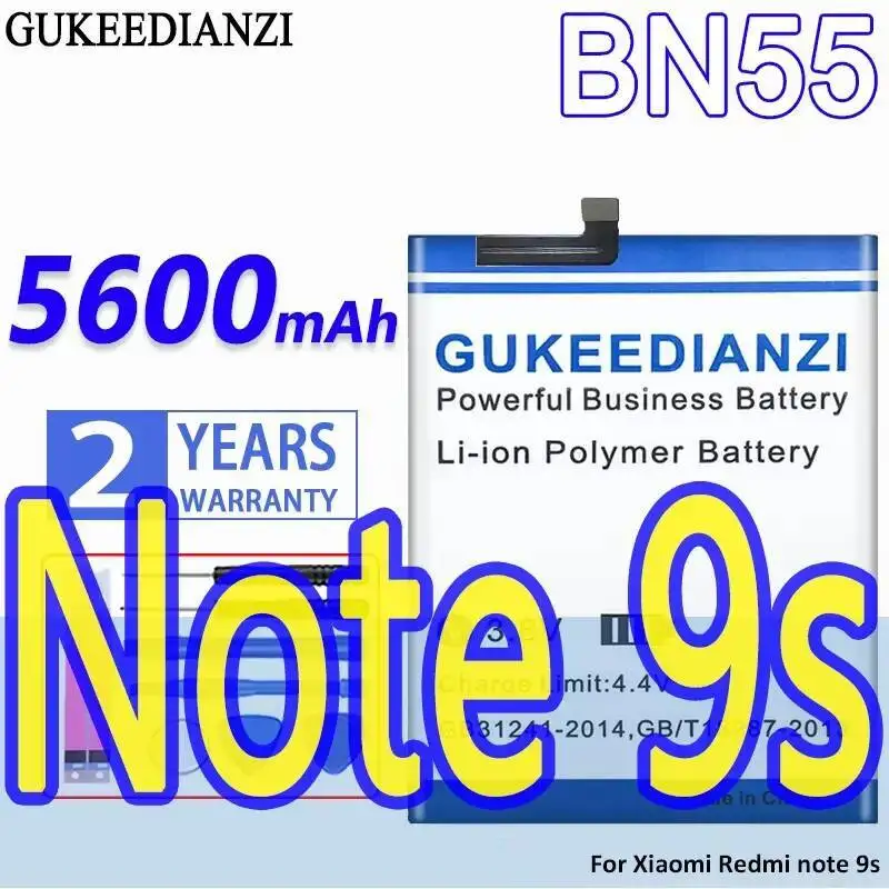 

Аккумулятор мобильного телефона для Xiaomi Redmi Note 9S Durable BN55 5600 мАч