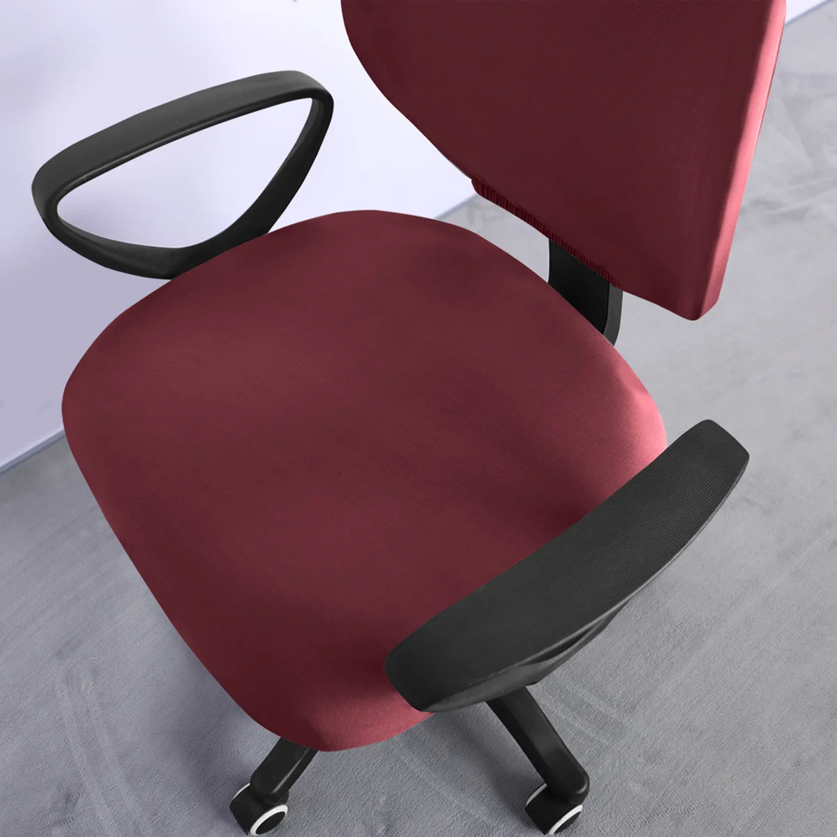 

Elastic Split Chair Cover Polyester Solid Color Stretchy Seat Protector for Office Hotel Party Supplies