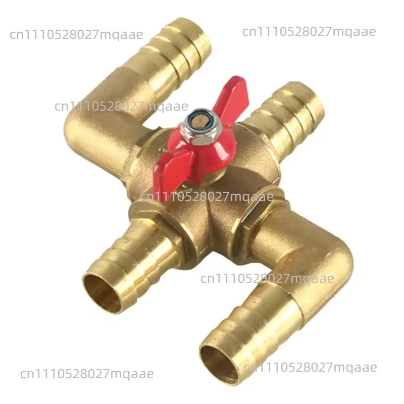 One-piece all-copper car air conditioning four-way valve thickened car warm water ball valve car air conditioning retrofit warm