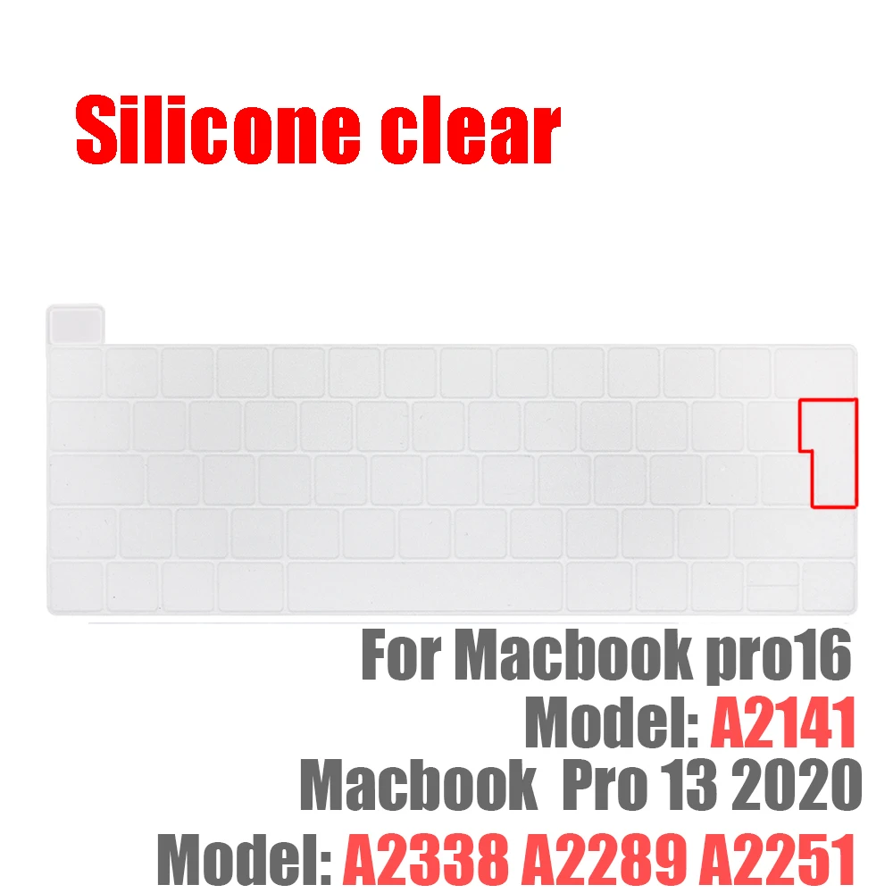 EU US For Macbook Pro 13 2020 M1 Chip A2338 Pro 16 2019 And141 Keyboard Cover Soft Silicon A2251 A2289 Keyboard Protector Skin