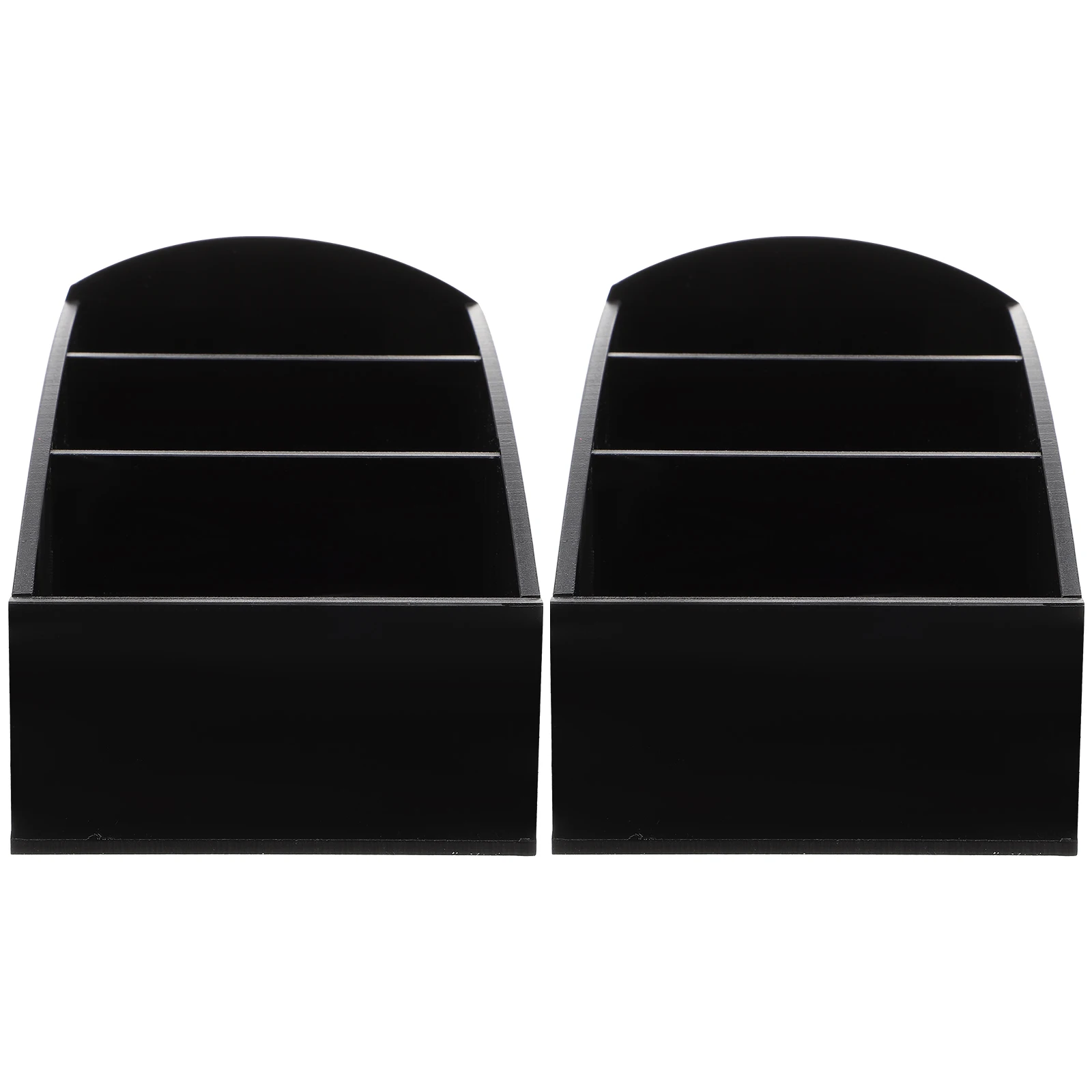 

2Pcs Coffee Seasoning Bag Storage Box Acrylic Smooth Edge Home Hotel Restaurant Use Sugar Black Desktop Organizer