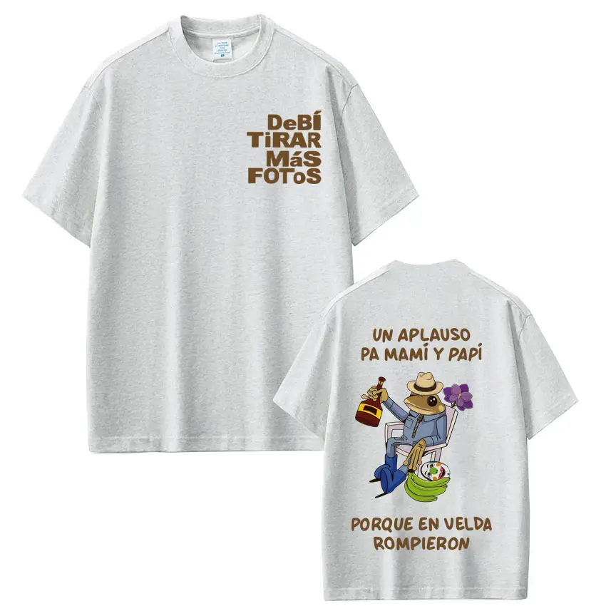 Rapper Bad Bunny T-shirt Debi Tirar Mas Fotos DTMF World Tour T Shirts Men's Women Fashion Vintage Hip Hop T-shirts Streetwear