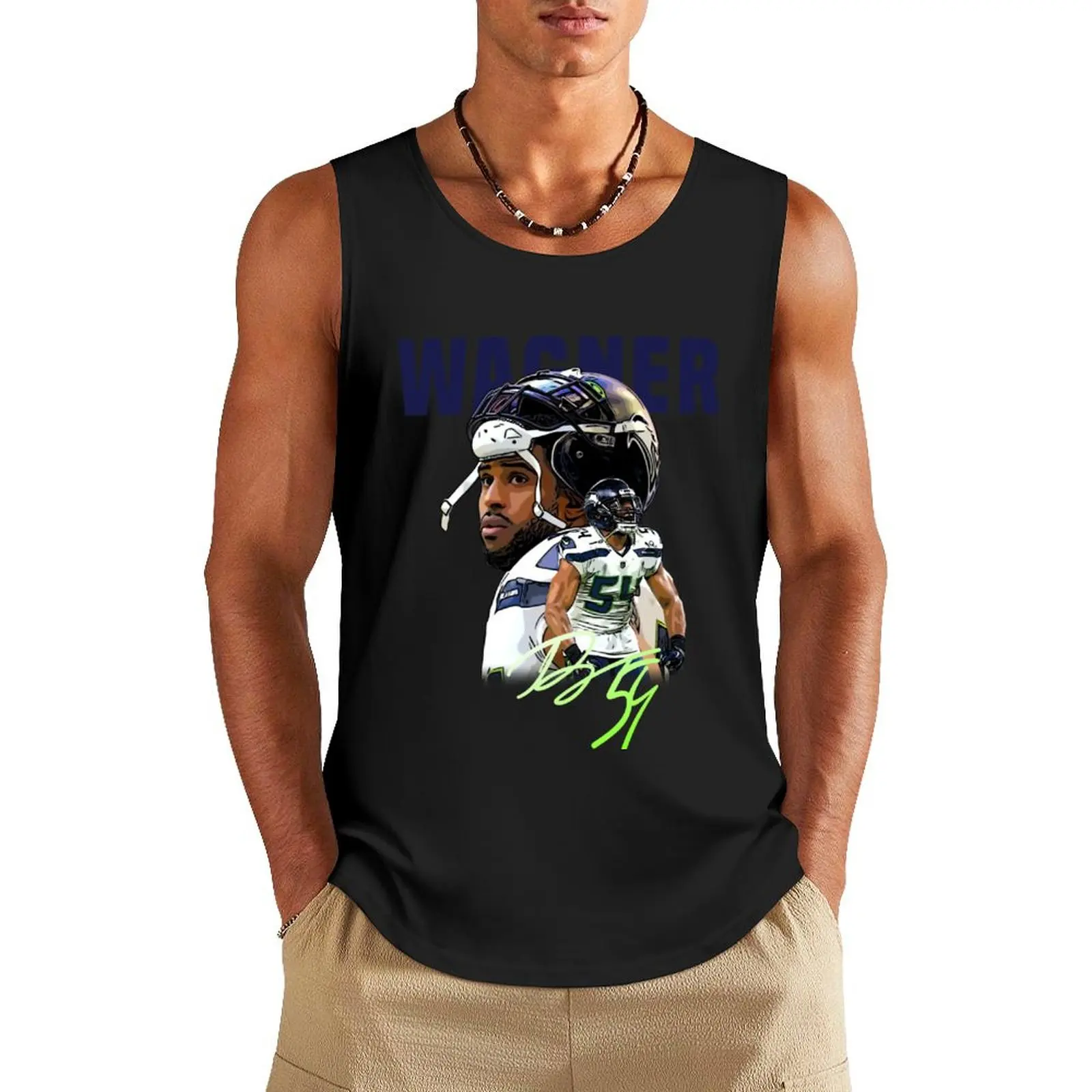 

Bobby Wagner Tank Top sleeveless shirt man sleeveless vest men vests for men clothing men