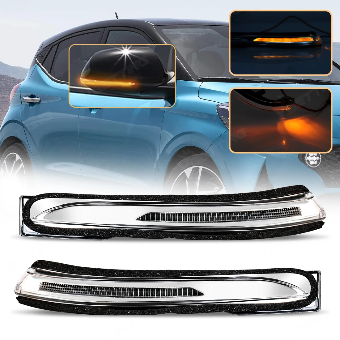 

For Hyundai i10 2014 2015 2016 2017 Rearview Mirror LED Turn Signal Light 87613-B4000 87623-B4000 Door Mirror Lamp Accessories