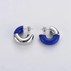 Vintage Fashion Light Luxury Metal Asymmetrical Enamel Drop Glazed Earrings for Women's Autumn&Winter High-end Top Trend