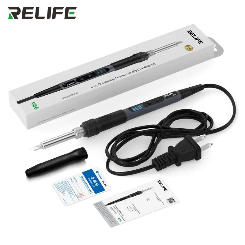 

RELIFE 936 Soldering Iron 90W Intelligent Digital Display Portable Solder Tool Smart Adjustable Universal 900M Welding Tips Tool