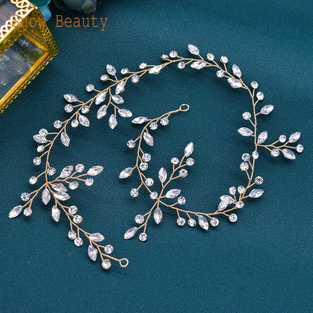 A414 Rhinestone Tiaras Bridal Hair Accessories Headband Wedding Hairpiece Head Jewelry for Women Tiaras and Crowns for Bride