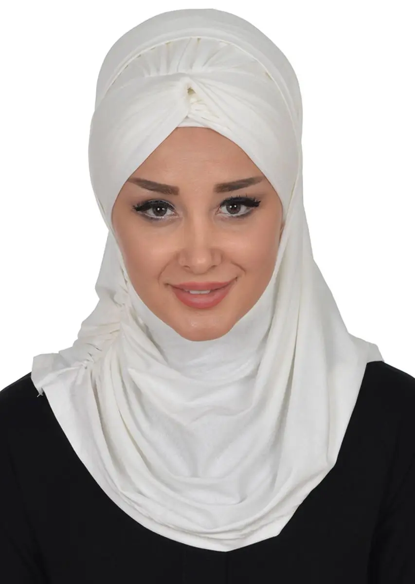 Ensemble d'écharpe en os peigné, crème