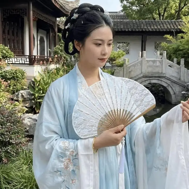 Vintage Lace Foldable Hand Fan with Delicate Tassel Lightweight Cooling Accessory for Travel Commute Summer