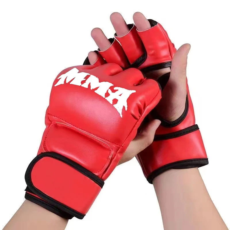 Adult Professional Boxing Gloves Sanda Muay Thai MMA Half Finger Split Finger Fighting Sandbag Training Boxing Set