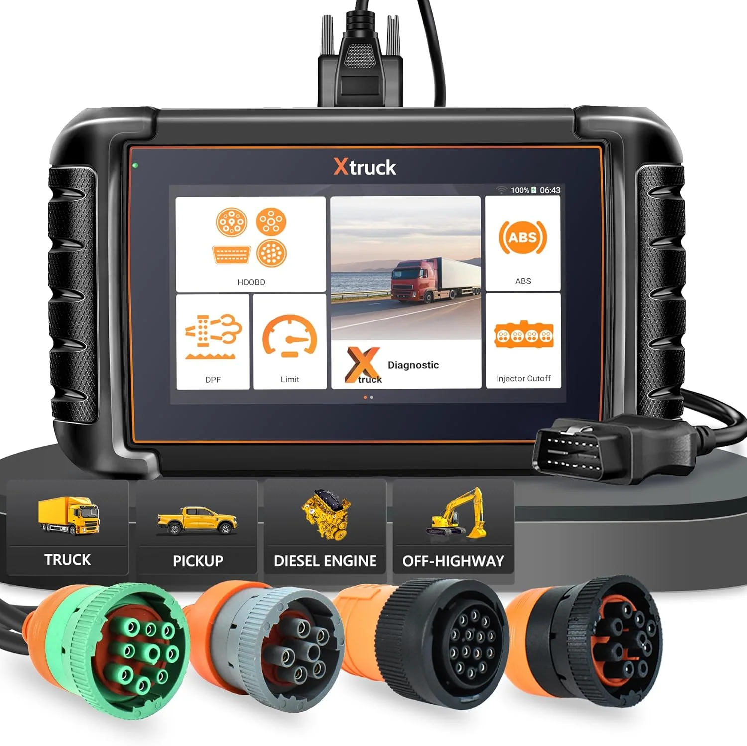 7 inch Screen HD19 Heavy Duty Truck Scanner Full System Truck Diagnostic Tool Code Reader for Truck & Commercial Vehicle