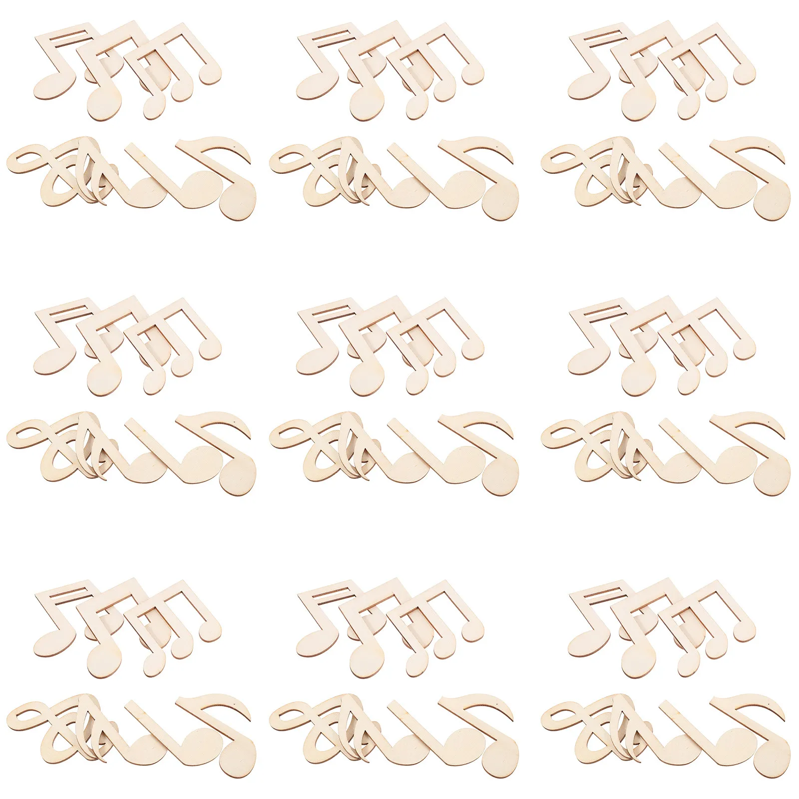 

50 шт. 55 мм Натуральные деревянные заготовки в форме музыкальных нот, неокрашенные, для DIY-росписи, окрашивания, поделок, декора стен дома, свадебного декора