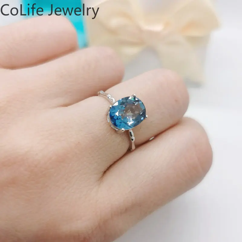 3ct Natural Lolite Ring for Daily Wear 925 Silver Cordierite Silver Ring 925 Silver Lolite Jewelry Gift for Woman