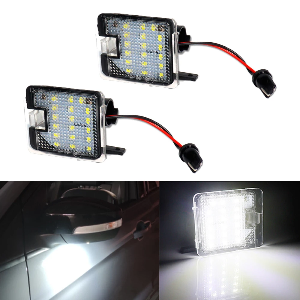 

2Pcs Car LED Under Side Mirror Puddle Light Auto Courtesy light For Ford Focus 3 Kuga 2 S-Max WA6 2 Mondeo 4 5 Grand C-max 2 Esc