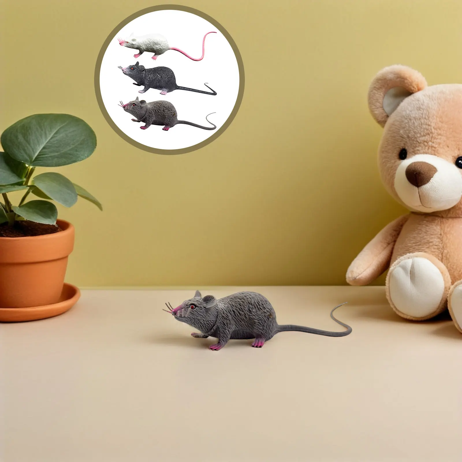 

3Pcs Fake Rat Realistic Spooky Prank Prop Simulation Scary Mice for Halloween Party Pranks Fake Rats Realistic Rat