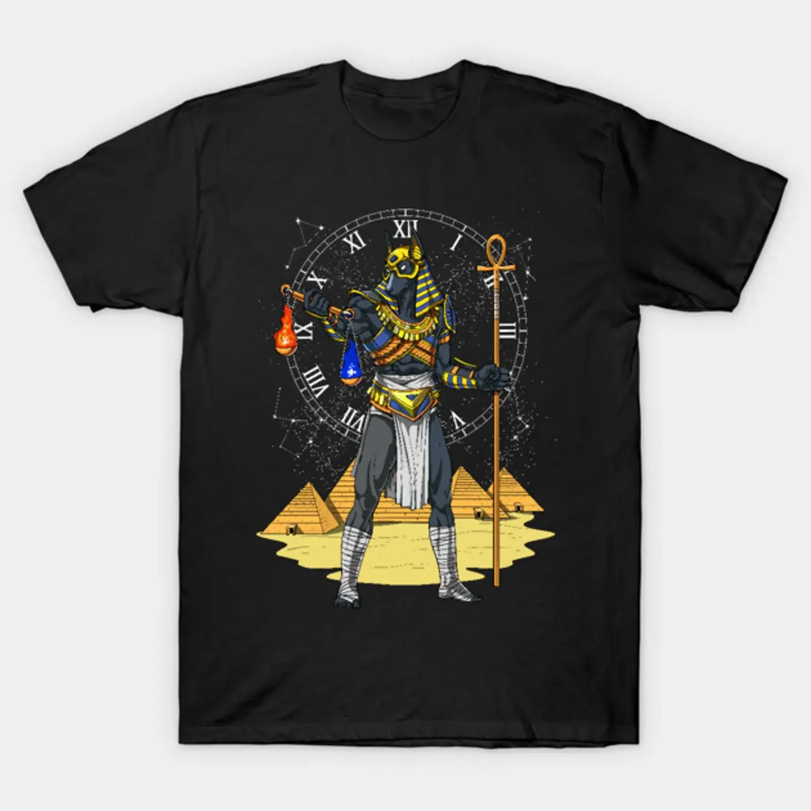 Anubis Egypt God Of The Dead T Shirt vintage Washed graphic Comfortable Versatile Unisex Stretched Soft Top For Everyday Wear