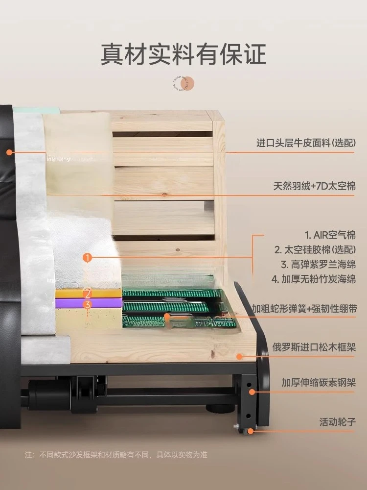 أريكة سرير كهربائية بدون جدار، مسرح منزلي ذكي قابل للسحب متعدد الوظائف ثنائي الغرض