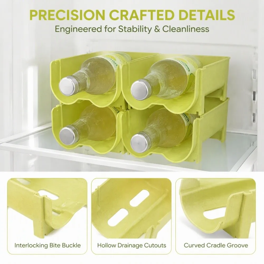2PCS Durable PP Can Organizer Green Cabinet Fit Beverage Rack Layered Structure Drink Storage Holder Home Kitchen