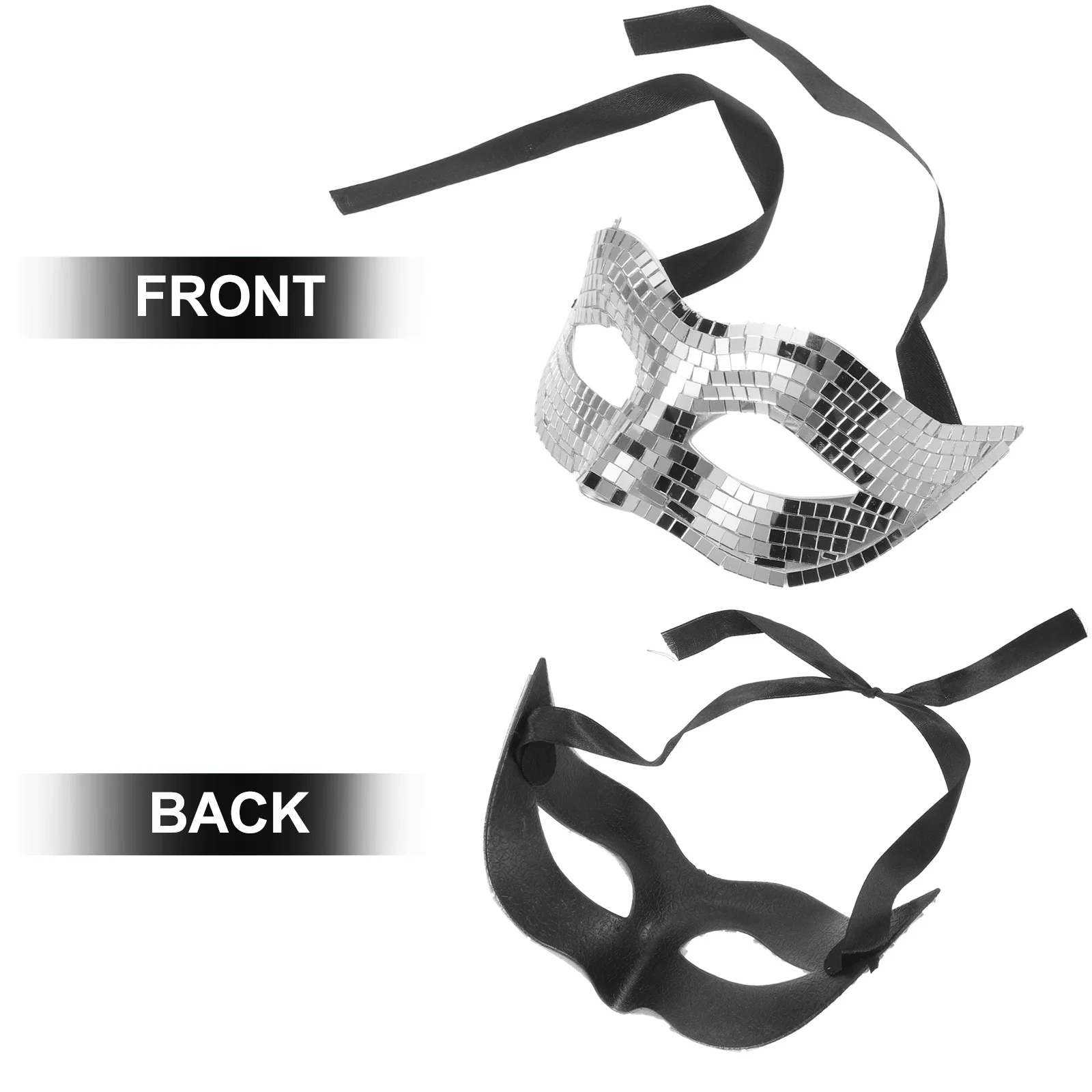 قناع وجه على شكل كرة ديسكو قناع حفلة عاكس أسود للأزواج حفلة تنكرية كرنفال ماردي غرا تحت عنوان زي الحدث للرقص