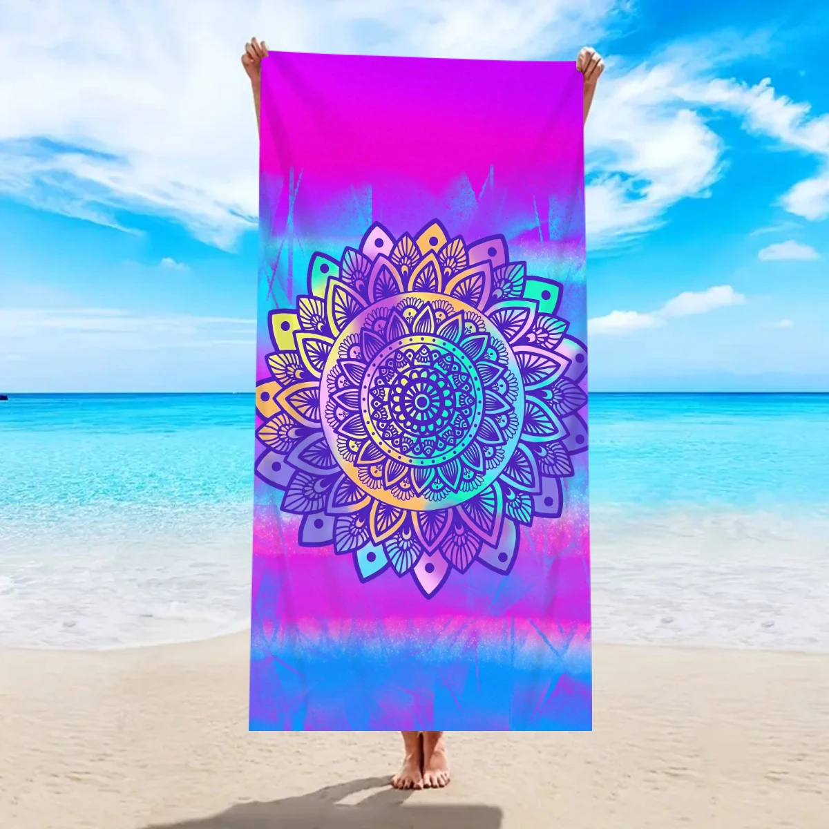 150/178cm 1pc Bohemian Beach Towel Multi Functional Beach Towel For Sports Swimming Yoga Camping Quick Drying And Absorbent