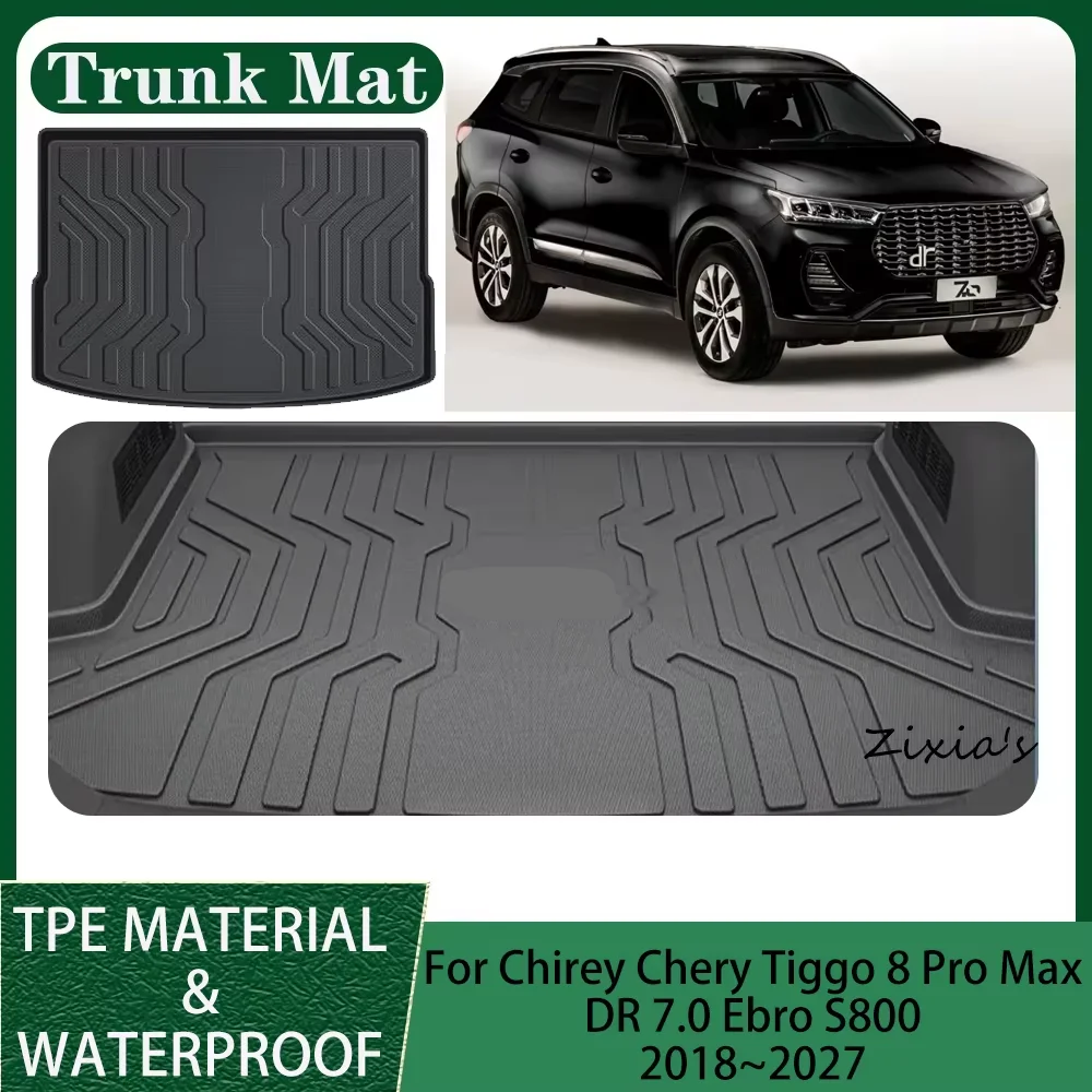 

For Chirey Chery Tiggo 8 Pro Max DR 7.0 Ebro S800 2018~2027 2024 2025 2026 Car TPE Trunk Mat Protect Cover Interior Accessories