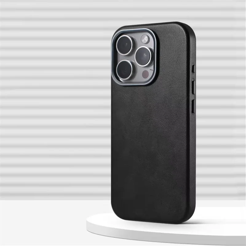 Luxuriöse Business-Lederhülle mit Magnetverschluss für iPhone 13 14 15 16 17 18 Pro Max, kompatibel mit MagSafe, kabelloses Laden, stoßfeste Schutzhülle – Detail 9