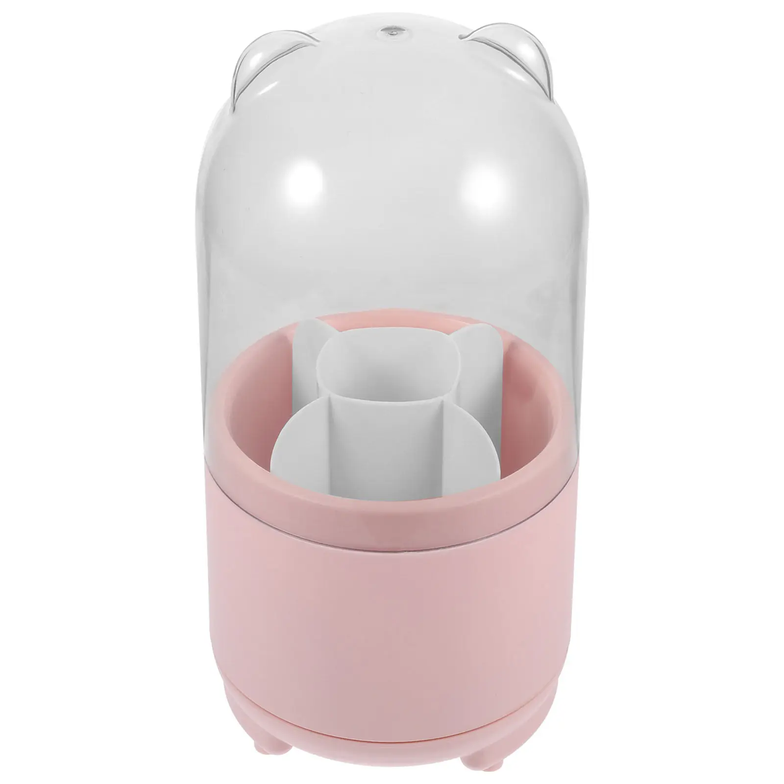 Makeup Brush Holder Organizer 360 Rotating Storage Makeup Brush Cup Dustproof Moistureproof Large Capacity Desktop Cosmetics