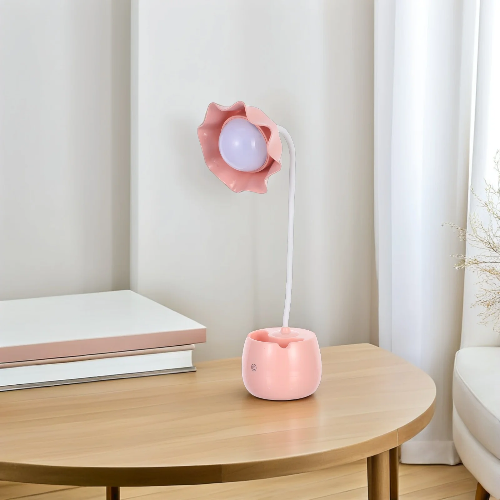 

Lamp Pen Holder USB Desk Lamps Flower Design Study Light Touch Plastic Material Durable Safe Gift Night Light