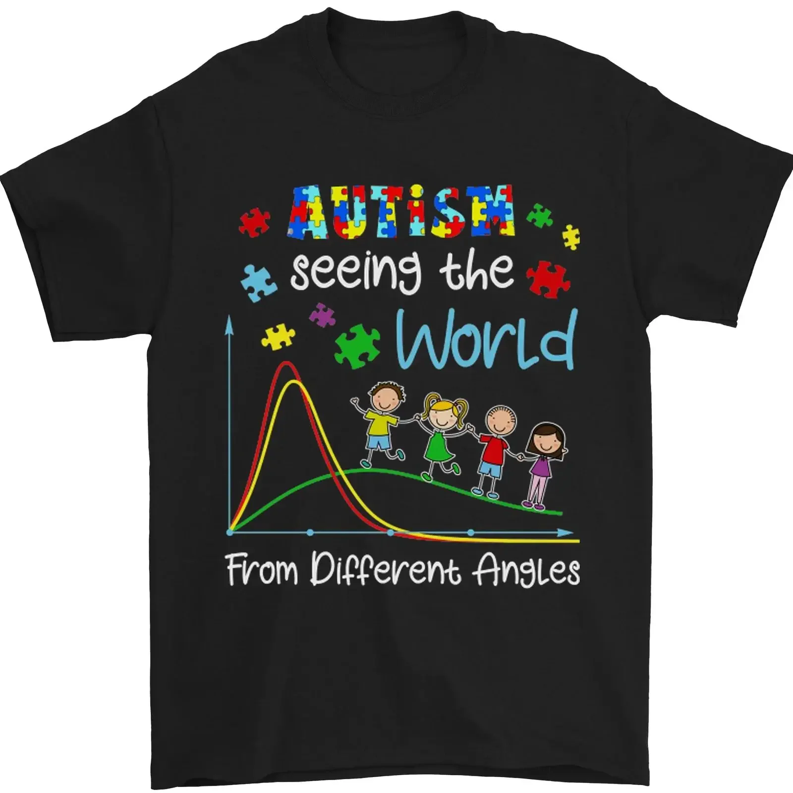 Autism World From Different Angles autistisches Herren T Shirt 100 Baumwolle vintage Washed graphic fashion Casual