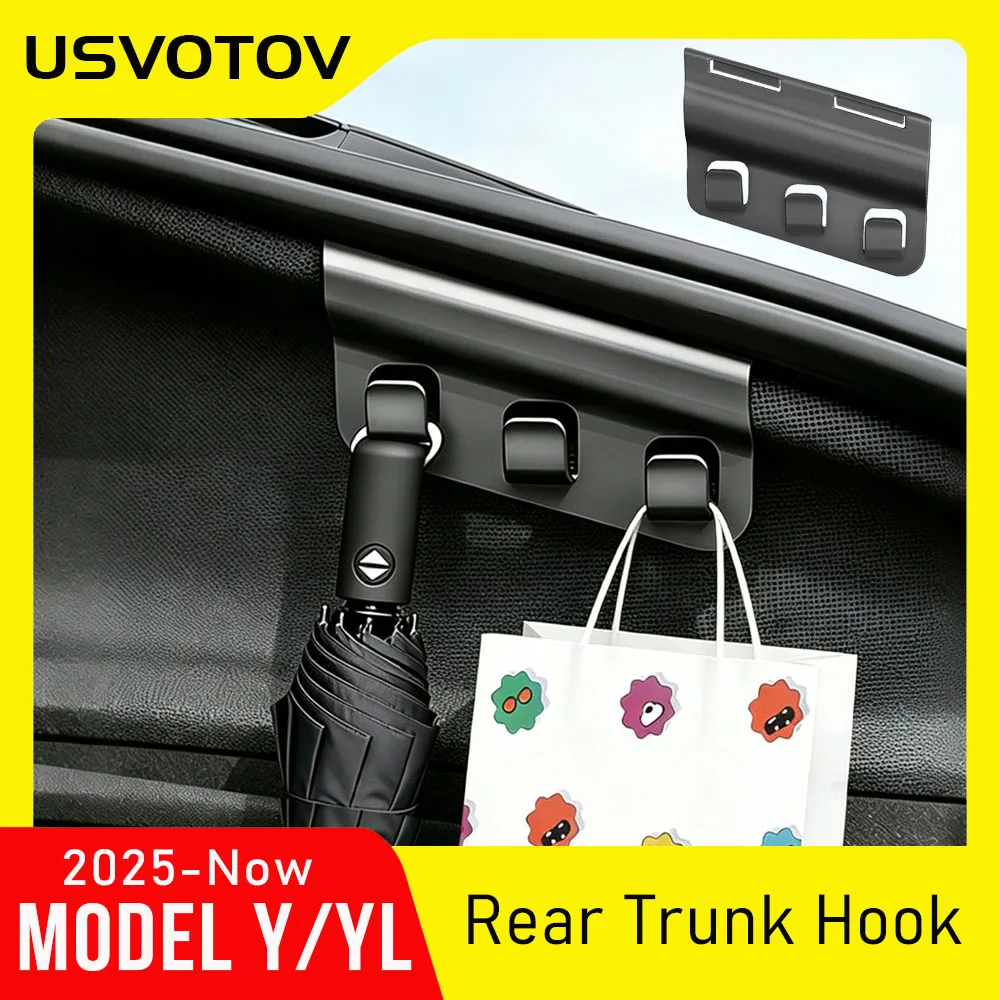 Trunk Grocery Bag Hook for Tesla Model Y Juniper Model YL Accessories 2025 2026 Rear Trunk Hook Trunk Organizer Car Bag Hanger