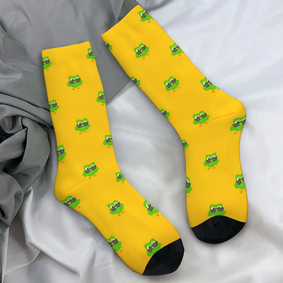 Duolingo Owl Duo Socks Green Owl Animal Funny Stockings Spring Anti-Slip Unisex Men Socks Medium Soft Outdoor Sports Socks