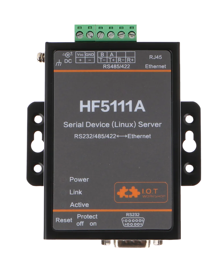 HF5111A Industrial Modbus Serial RS232 RS485 RS422 to Ethernet Converter Device Modbus 2M Flash Cortex-M3 Connector