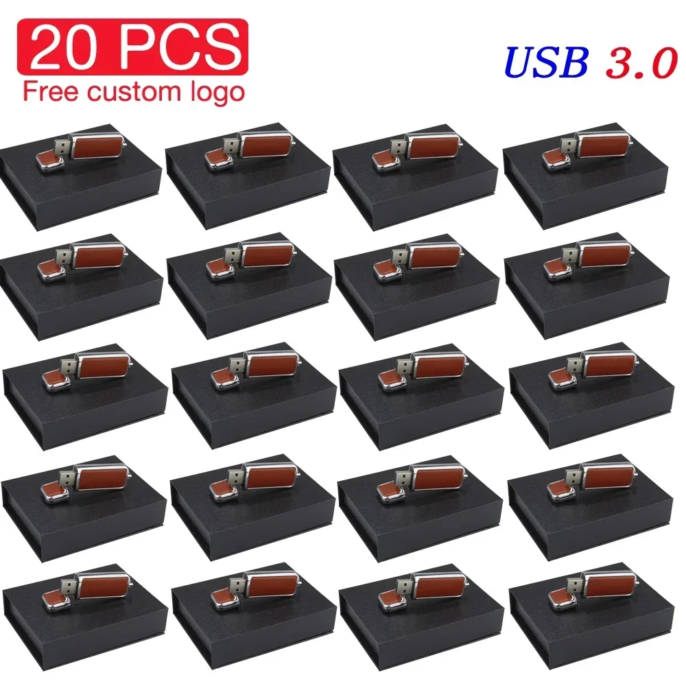 

USB3.0 20PCS Lote USB 3.0 Flash Drive Free Memory Stick Free Custom Logo Pen Drive Storage Device White Box Pendrive 128GB 64GB