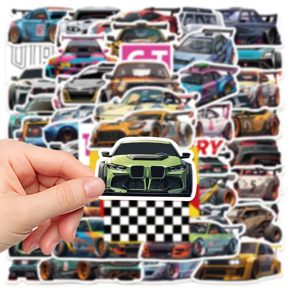 50PCS Retrofit Racing JDM Stickers Car Motorcycle Laptop Guitar Waterproof Graffiti Cool Sticker Decal Kid Classic Toys