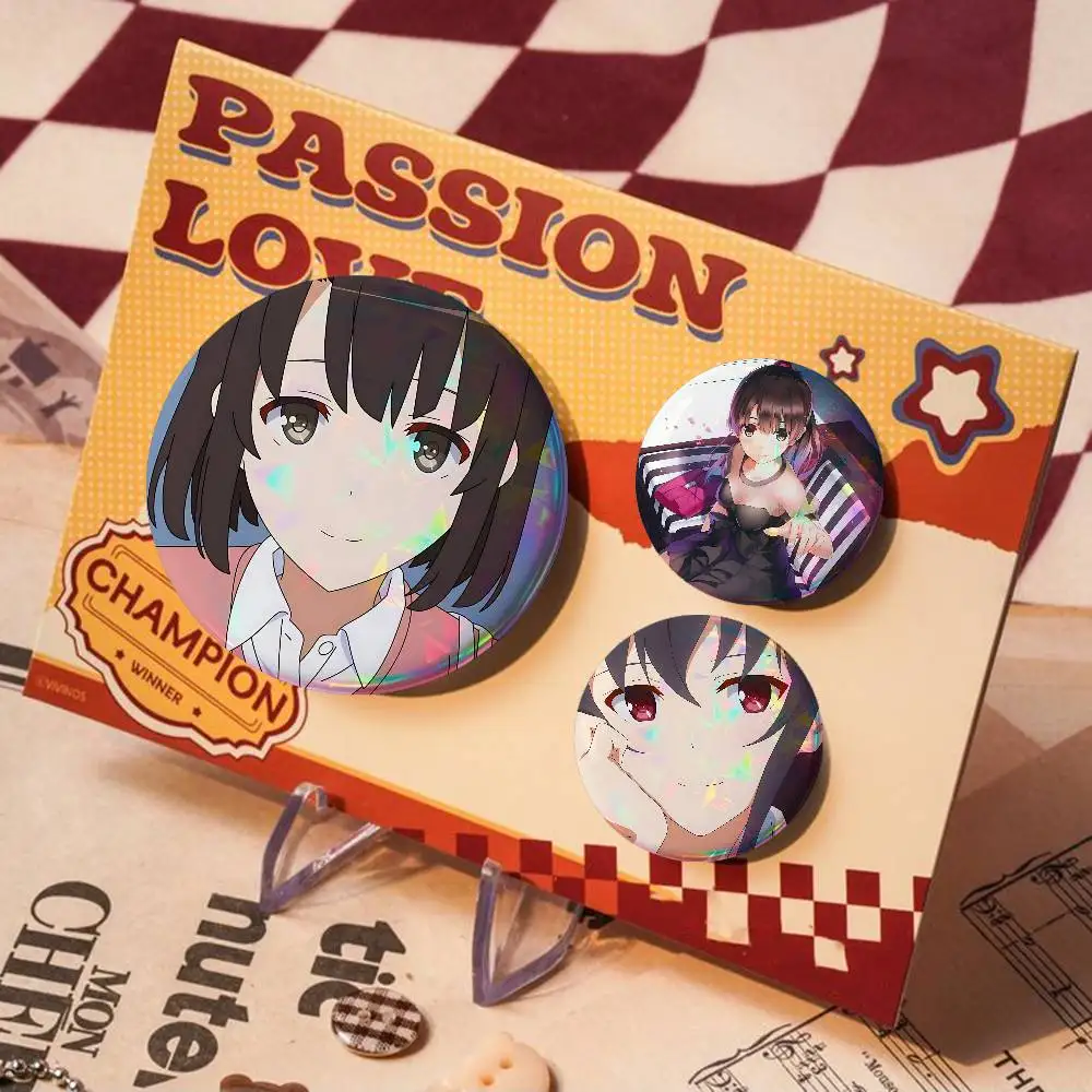 Anime Saekano How To For Badge Personalized Custom Laser Reflective Badge Hologram Metal Enamel Pin Brooch Souvenir Gift