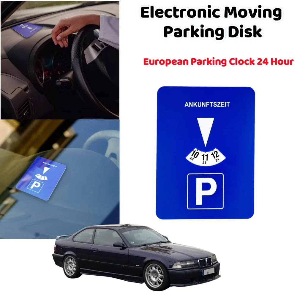 

Electronic Moving Parking Disk Parking Meter With Clockwork European Parking Clock 24 Hour Time Display Car Interior Accessories